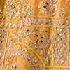 Mustard Yellow Chinon Lehenga with Mirror Work